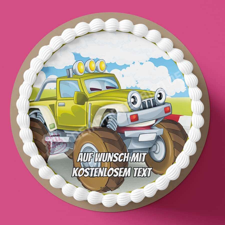 Motiv: Cartoon Monstertruck - Hochwertige und individuelle Tortenaufleger für jeden Anlass
Tortenaufleger Cartoon Monstertruck 20cm Kreis
Unsere Tortenaufleger sind ein ideales Geschenk für beso - Tortenbild - DeintortenbildCartoon Monstertruck