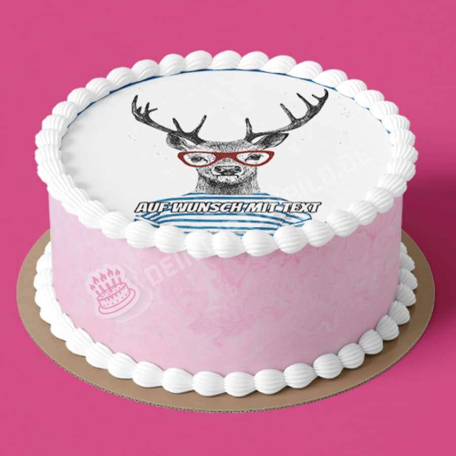 Motiv: Hipster Hirsch - Hochwertige und individuelle Tortenaufleger für jeden Anlass
Tortenaufleger Hipster Hirsch 20cm Kreis
Unsere Tortenaufleger sind ein ideales Geschenk für besondere - Tortenbild - DeintortenbildHipster Hirsch