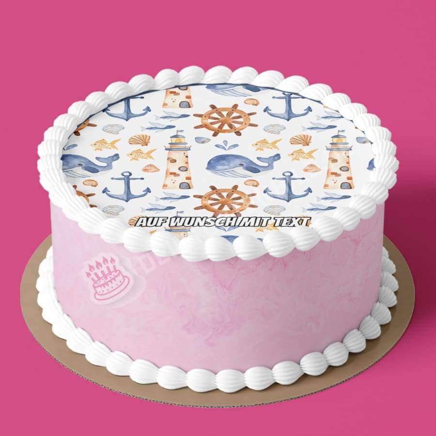 Motiv: Maritimes Muster - Hochwertige und individuelle Tortenaufleger für jeden Anlass
Tortenaufleger Maritimes Muster in 20cm Kreis
Unsere Tortenaufleger sind ein ideales Geschenk für besond - Tortenbild - DeintortenbildMaritimes Muster