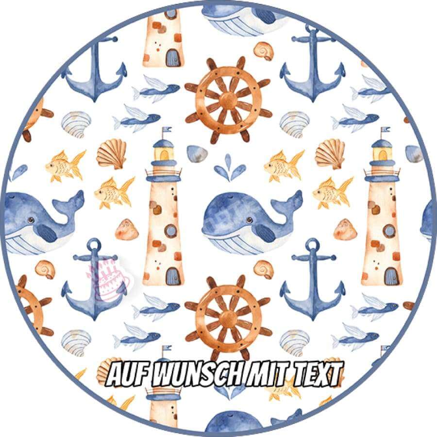 Motiv: Maritimes Muster - Hochwertige und individuelle Tortenaufleger für jeden Anlass
Tortenaufleger Maritimes Muster in 20cm Kreis
Unsere Tortenaufleger sind ein ideales Geschenk für besond - Tortenbild - DeintortenbildMaritimes Muster