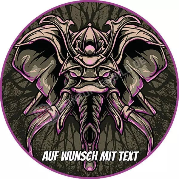 Motiv: Samurai Elefant - Hochwertige und individuelle Tortenaufleger für jeden Anlass
Tortenaufleger Samurai Elefant 20cm Kreis
Unsere Tortenaufleger sind ein ideales Geschenk für besondere - Tortenbild - DeintortenbildSamurai Elefant