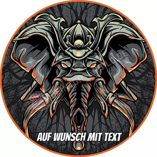 Motiv: Samurai Elefant - Hochwertige und individuelle Tortenaufleger für jeden Anlass
Tortenaufleger Samurai Elefant 20cm Kreis
Unsere Tortenaufleger sind ein ideales Geschenk für besondere - Tortenbild - DeintortenbildSamurai Elefant