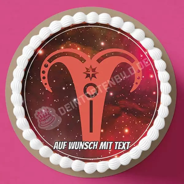 Motiv: Sternzeichen Symbol Widder - Hochwertige und individuelle Tortenaufleger für jeden Anlass
Tortenaufleger Sternzeichen Symbol Widder 20cm Kreis
Unsere Tortenaufleger sind ein ideales Geschenk fü - Tortenbild - DeintortenbildSternzeichen Symbol Widder
