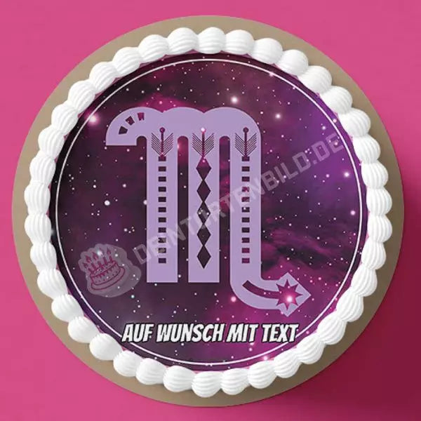 Motiv: Sternzeichen Symbol Skorpion - Hochwertige und individuelle Tortenaufleger für jeden Anlass
Tortenaufleger Sternzeichen Symbol Skorpion 20cm Kreis
Unsere Tortenaufleger sind ein ideales Geschenk - Tortenbild - DeintortenbildSternzeichen Symbol Skorpion