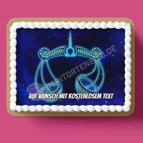 Rechteck Motiv: Sternzeichen Waage - Deintortenbild.de Tortenaufleger aus Esspapier: Oblatenpapier, Zuckerpapier, Fondantpapier