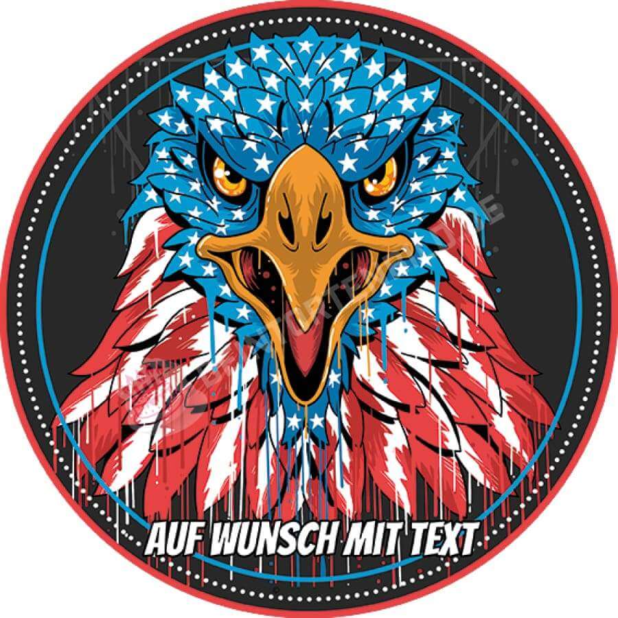 Motiv: Adler in USA Farben - Hochwertige und individuelle Tortenaufleger für jeden Anlass
Tortenaufleger Adler in USA Farben 20cm Kreis
Ein Adlerkopf von vorne in den USA Farben
Unsere Tortenau - Tortenbild - DeintortenbildUSA Farben