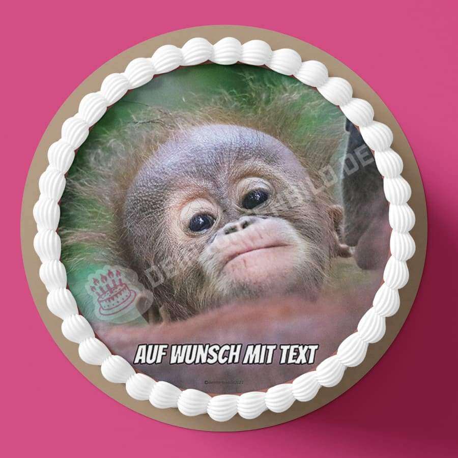 Motiv: Baby Oran Utan - Hochwertige und individuelle Tortenaufleger für jeden Anlass
Tortenaufleger Baby Oran Utan in 20cm Kreis
Dieser Tortenaufleger mit einem lustigen Baby Oran Utan ist - Tortenbild - DeintortenbildBaby Oran Utan
