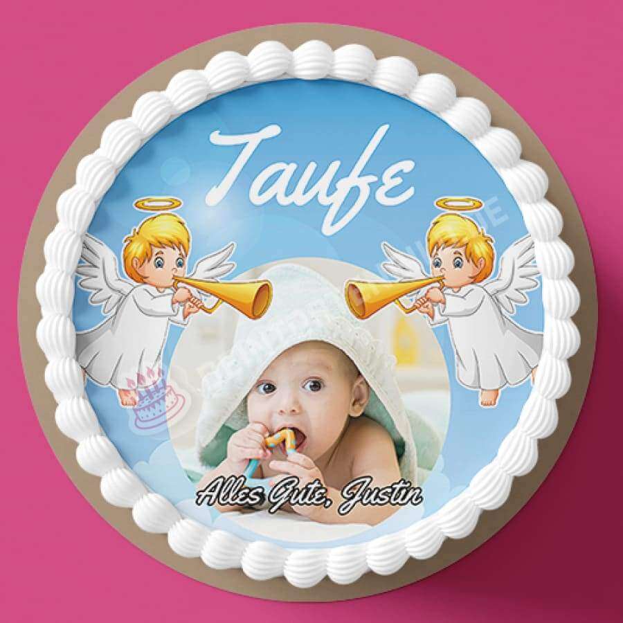 Fotomotiv: Taufe - Engel mit Trompeten - Hochwertige und individuelle Tortenaufleger für jeden Anlass
Tortenaufleger Fotomotiv Taufe - Engel mit Trompeten 20cm Kreis
Unser Tortenaufleger mit dem Motiv vo - Tortenbild - DeintortenbildTaufe - Engel mit Trompeten