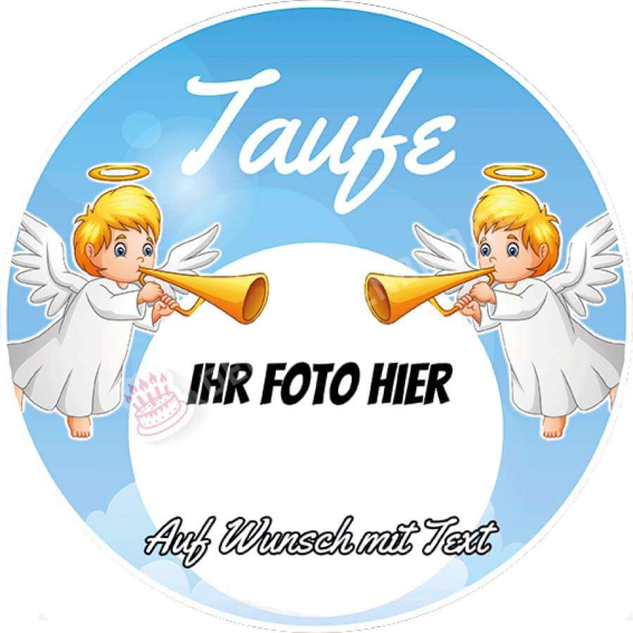 Fotomotiv: Taufe - Engel mit Trompeten - Hochwertige und individuelle Tortenaufleger für jeden Anlass
Tortenaufleger Fotomotiv Taufe - Engel mit Trompeten 20cm Kreis
Unser Tortenaufleger mit dem Motiv vo - Tortenbild - DeintortenbildTaufe - Engel mit Trompeten