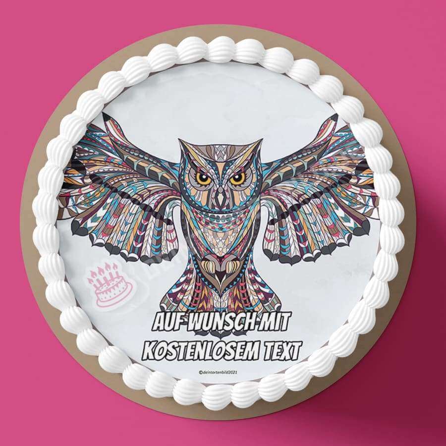 Motiv: Abstrakt - Eule - Hochwertige und individuelle Tortenaufleger für jeden Anlass
Tortenaufleger Abstrakt - Eule 20cm Kreis
Ein Aufleger mit einer abstrakten Eule
Unsere Tortenaufleger - Tortenbild - DeintortenbildAbstrakt - Eule