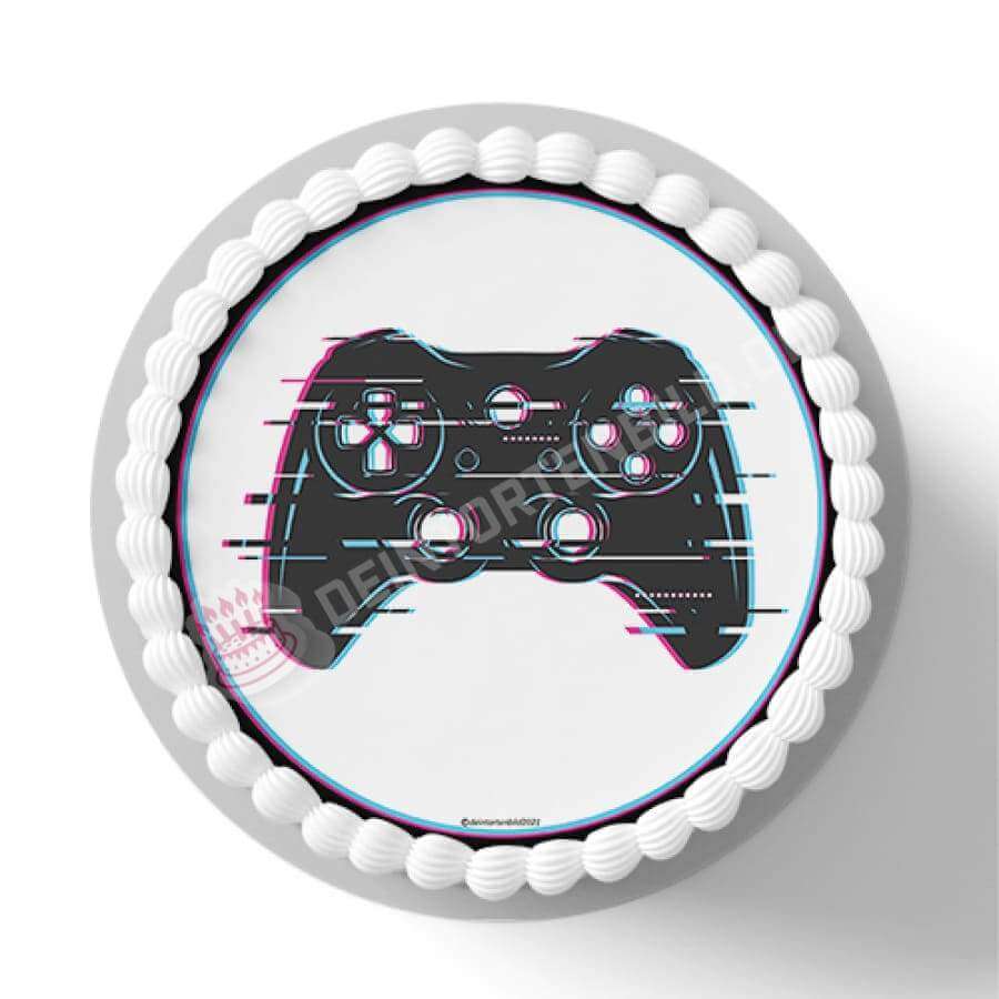 Motiv: Gaming Controller Glitch - Hochwertige und individuelle Tortenaufleger für jeden Anlass
Tortenaufleger Gaming Controller Glitch in 20cm Kreis
Dieser Tortenaufleger mit einem Controller ist ein - Tortenbild - DeintortenbildGaming Controller Glitch