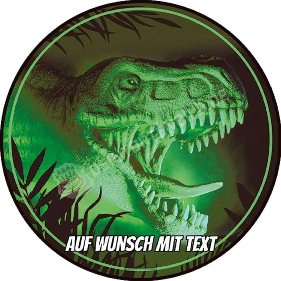 Motiv: Angestrahlter T-Rex Dino Kopf - Hochwertige und individuelle Tortenaufleger für jeden Anlass
Tortenaufleger Angestrahlter T-Rex Dino Kopf in 20cm Kreis
Dieser Tortenaufleger mit einem gefährlichen - Tortenbild - Deintortenbild-Rex Dino Kopf