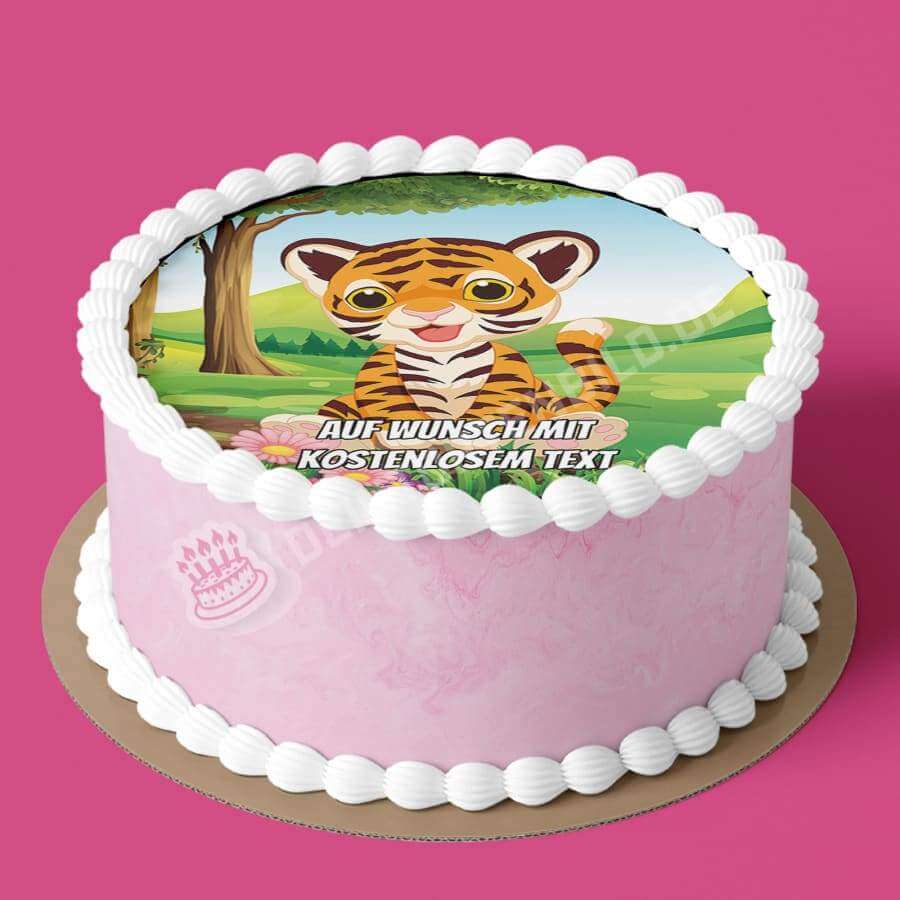 Motiv: Baby Tiger im Gras - Hochwertige und individuelle Tortenaufleger für jeden Anlass
Tortenaufleger Baby Tiger im Gras in 20cm Kreis
Dieser Tortenaufleger mit einem fröhlichen Baby Tiger i - Tortenbild - DeintortenbildBaby Tiger im Gras