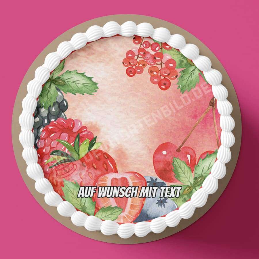 Motiv: Beeren - Hochwertige und individuelle Tortenaufleger für jeden Anlass
Tortenaufleger Beeren 20cm Kreis
Dieser Tortenaufleger mit roten Früchten, wie zum Beispiel Erdbeeren, - Tortenbild - DeintortenbildMotiv