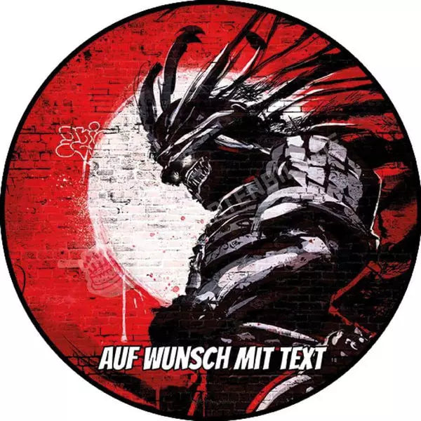 Motiv: Samurai Krieger vor Mond - Hochwertige und individuelle Tortenaufleger für jeden Anlass
Tortenaufleger Samurai Krieger vor Mond in 20cm Kreis
Ein Aufleger mit einem gezeichneten Samurai Krieg - Tortenbild - DeintortenbildSamurai Krieger vor Mond