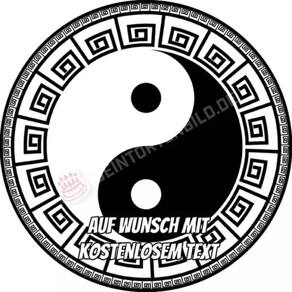 Motiv: Yin Yang - Hochwertige und individuelle Tortenaufleger für jeden Anlass
Tortenaufleger Yin Yang in 20cm Kreis
Unsere Tortenaufleger sind ein ideales Geschenk für besondere Men - Tortenbild - DeintortenbildYin Yang
