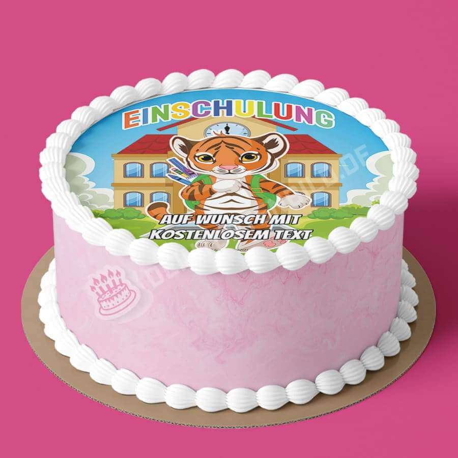 Motiv: Einschulung - Tiger - Hochwertige und individuelle Tortenaufleger für jeden Anlass
Tortenaufleger Einschulung - Tiger 20cm Kreis
Unsere Tortenaufleger sind ein ideales Geschenk für beson - Tortenbild - DeintortenbildEinschulung - Tiger
