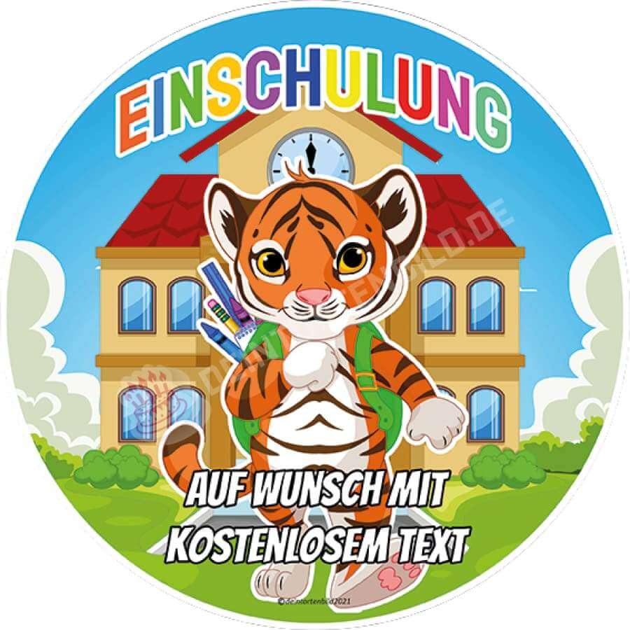 Motiv: Einschulung - Tiger - Hochwertige und individuelle Tortenaufleger für jeden Anlass
Tortenaufleger Einschulung - Tiger 20cm Kreis
Unsere Tortenaufleger sind ein ideales Geschenk für beson - Tortenbild - DeintortenbildEinschulung - Tiger