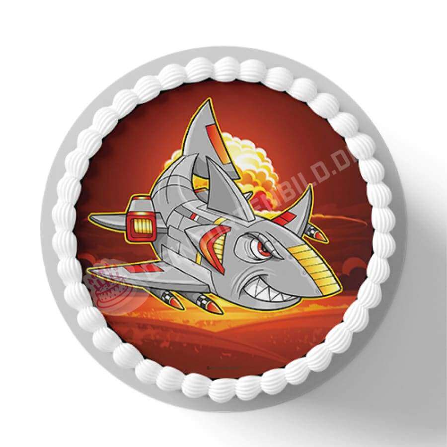 Motiv: Fliegender Roboter Hai - Hochwertige und individuelle Tortenaufleger für jeden Anlass
Tortenaufleger Fliegender Roboter Hai in 20cm Kreis
Dieser Tortenaufleger mit einem fliegenden roboter - Tortenbild - DeintortenbildFliegender Roboter Hai