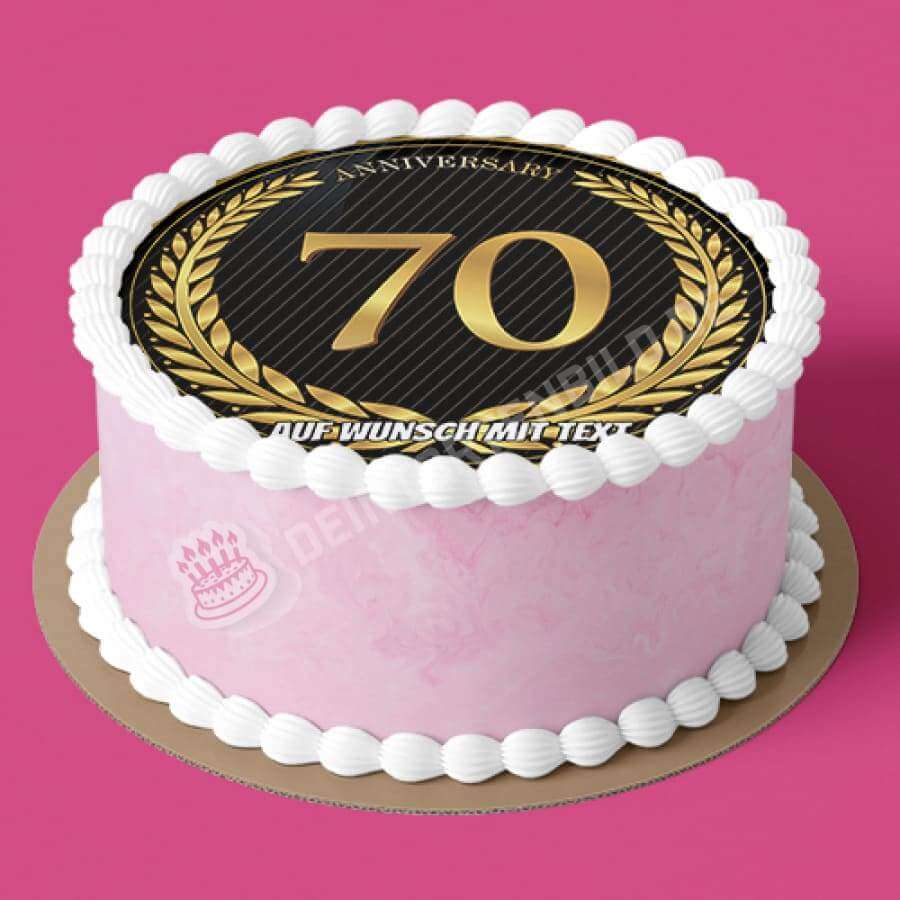 Motiv: Jubiläum 70 Jahre - Deintortenbild.de Tortenaufleger aus Esspapier: Oblatenpapier, Zuckerpapier, Fondantpapier