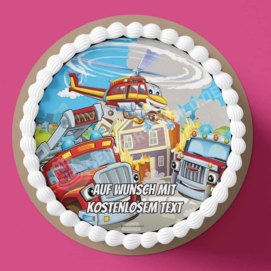 Motiv: Cartoon Feuerwehreinsatz - Hochwertige und individuelle Tortenaufleger für jeden Anlass
Tortenaufleger Cartoon Feuerwehreinsatz in 20cm Kreis
Unsere Tortenaufleger sind ein ideales Geschenk f - Tortenbild - DeintortenbildCartoon Feuerwehreinsatz