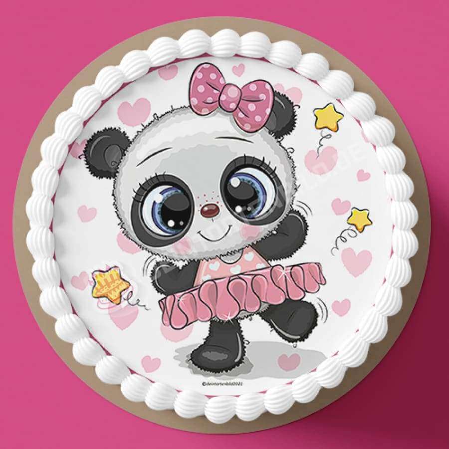 Motiv: Panda Ballerina - Hochwertige und individuelle Tortenaufleger für jeden Anlass
Tortenaufleger Panda Ballerina 20cm Kreis
Unsere Tortenaufleger sind ein ideales Geschenk für besondere - Tortenbild - DeintortenbildPanda Ballerina