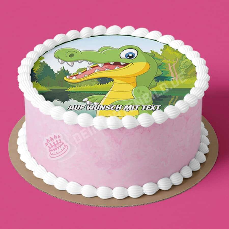 Motiv: Krokodil - Hochwertige und individuelle Tortenaufleger für jeden Anlass
Tortenaufleger Krokodil in 20cm Kreis
Unsere Tortenaufleger sind ein ideales Geschenk für besondere Men - Tortenbild - DeintortenbildMotiv