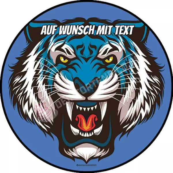 Motiv: Tiger brüllend - Deintortenbild.de Tortenaufleger aus Esspapier: Oblatenpapier / Orange / Metallisch, Oblatenpapier / Orange / Rot, Oblatenpapier / Orange / Blau, Oblatenpapier / Orange / Grün, Oblatenpapier / Blau / Metallisch, Oblatenpapier / Blau / Rot, Oblatenpapier / Blau / Blau, Oblatenpapier / Blau / Grün, Zuckerpapier / Orange / Metallisch, Zuckerpapier / Orange / Rot