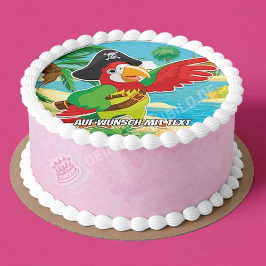 Motiv: Piraten Papagei - Hochwertige und individuelle Tortenaufleger für jeden Anlass
Tortenaufleger Piraten Papgei in 20cm Kreis
Unsere Tortenaufleger sind ein ideales Geschenk für besonde - Tortenbild - DeintortenbildPiraten Papagei