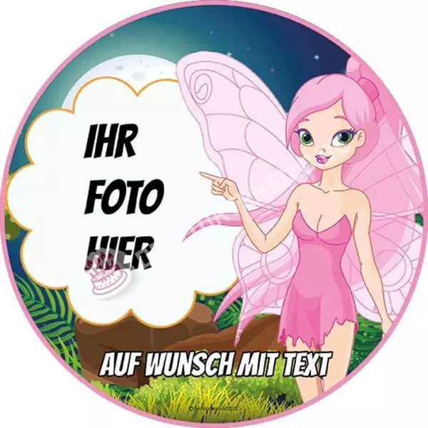 Fotomotiv: Pinke Fee - Hochwertige und individuelle Tortenaufleger für jeden Anlass
Tortenaufleger Fotomotiv Pinke Fee 20cm Kreis
Unser Tortenaufleger mit dem Motiv einer pinken Fee ist e - Tortenbild - DeintortenbildPinke Fee