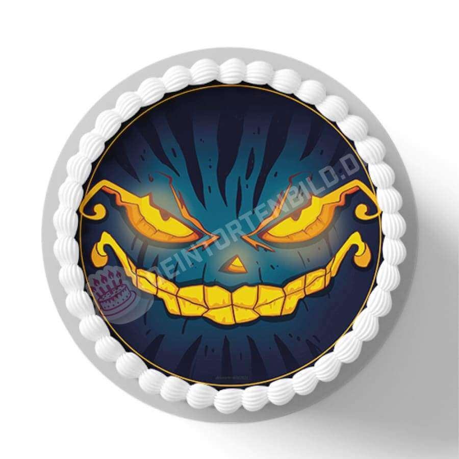 Motiv: Halloween - Grinsendes Kürbisgesicht von Deintortenbild – Tortenaufleger, Tortenfoto, Tortenbild, personalisiert & individuell bei Deintortenbild.de