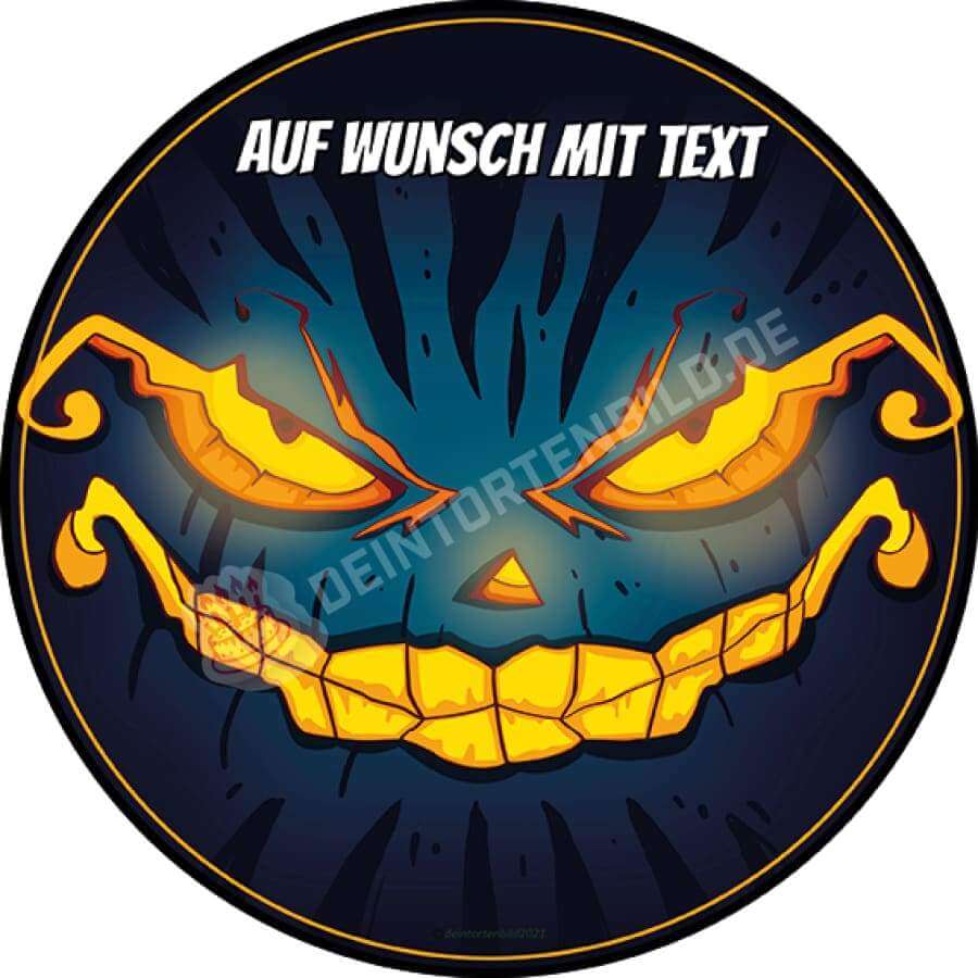 Motiv: Halloween - Grinsendes Kürbisgesicht von Deintortenbild – Tortenaufleger, Tortenfoto, Tortenbild, personalisiert & individuell bei Deintortenbild.de