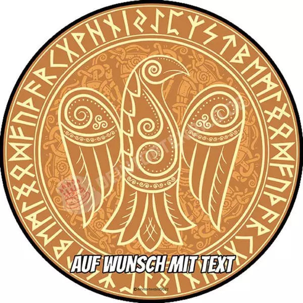 Motiv: Wikinger Symbole Odins Rabe - Hochwertige und individuelle Tortenaufleger für jeden Anlass
Tortenaufleger Wikinger Symbole Odins Rabe in 20cm Kreis
Unsere Tortenaufleger sind ein ideales Geschen - Tortenbild - DeintortenbildWikinger Symbole Odins Rabe