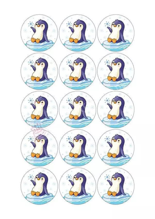 Muffinaufleger Motiv: Kleiner Pinguin - Deintortenbild.de Tortenaufleger aus Esspapier: Oblatenpapier / 15 Stück x 5cm, Oblatenpapier / 24 Stück x 4cm, Zuckerpapier / 15 Stück x 5cm, Zuckerpapier / 24 Stück x 4cm, Fondantpapier / 15 Stück x 5cm, Fondantpapier / 24 Stück x 4cm