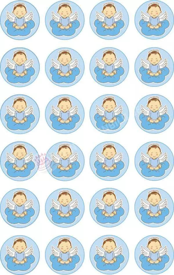 Muffinaufleger Motiv: Taufe / Kommunion - Engel Junge von Deintortenbild – Tortenaufleger, Tortenfoto, Tortenbild, personalisiert & individuell bei Deintortenbild.de