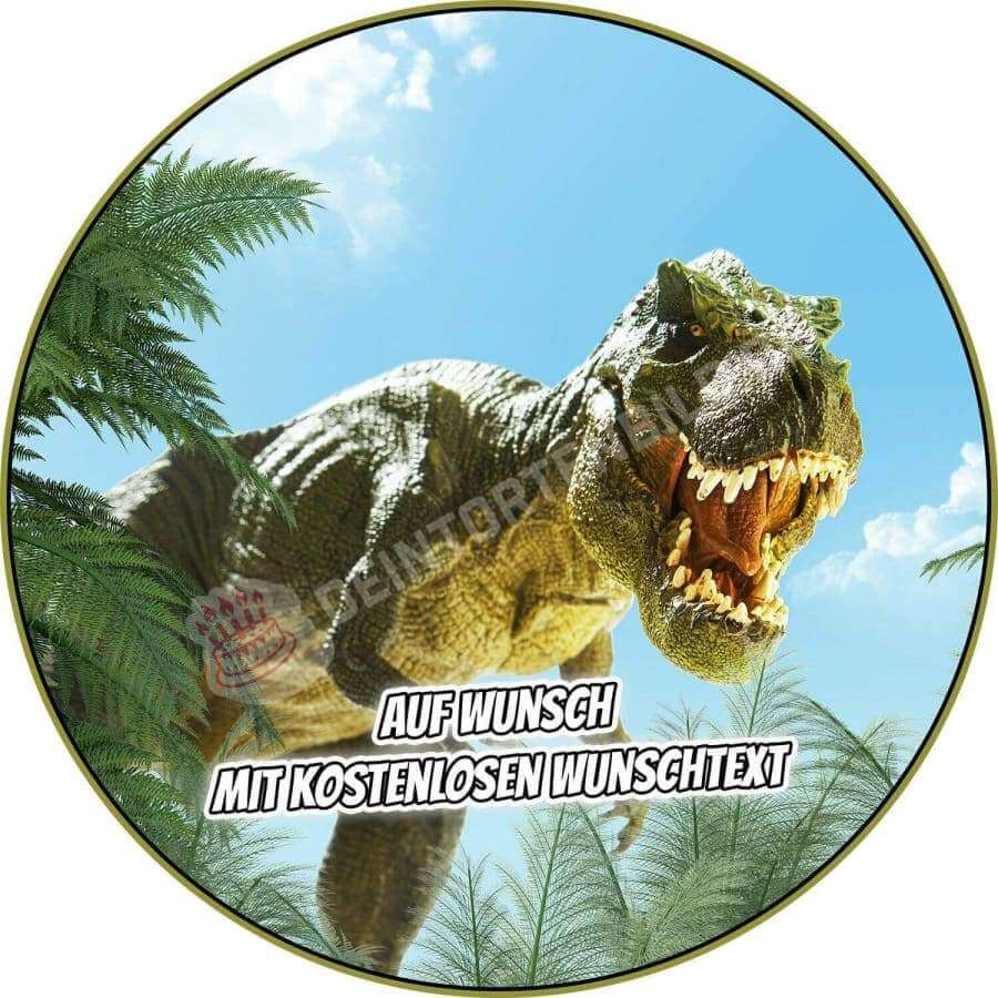Motiv: Dino T-RexHochwertige und individuelle Tortenaufleger für jeden Anlass
Tortenaufleger Dino T-Rex in 20cm Kreis
Unsere Tortenaufleger sind ein ideales Geschenk für besondere MeTortenbildDeintortenbildMotiv