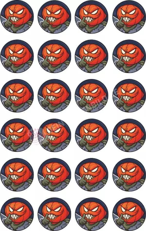 Muffinaufleger Motiv: Halloween - Cartoon Kürbiskopf (24x4cm) - Deintortenbild.de Tortenaufleger aus Esspapier: Oblatenpapier, Zuckerpapier, Fondantpapier