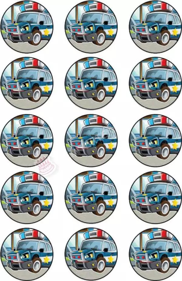 Muffinaufleger Motiv: Polizeiauto (15x5cm) - Deintortenbild.de Tortenaufleger aus Esspapier: Oblatenpapier, Zuckerpapier, Fondantpapier