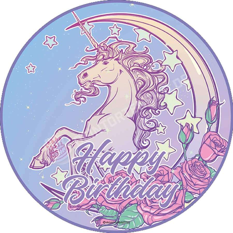 Motiv: Pastell Einhorn mit Mond und Rosen - Deintortenbild.de Tortenaufleger aus Esspapier: Oblatenpapier / Stay fabulous, Oblatenpapier / Happy Birthday, Oblatenpapier / Queen, Oblatenpapier / Ohne Text, Zuckerpapier / Stay fabulous, Zuckerpapier / Happy Birthday, Zuckerpapier / Queen, Zuckerpapier / Ohne Text, Fondantpapier / Stay fabulous, Fondantpapier / Happy Birthday
