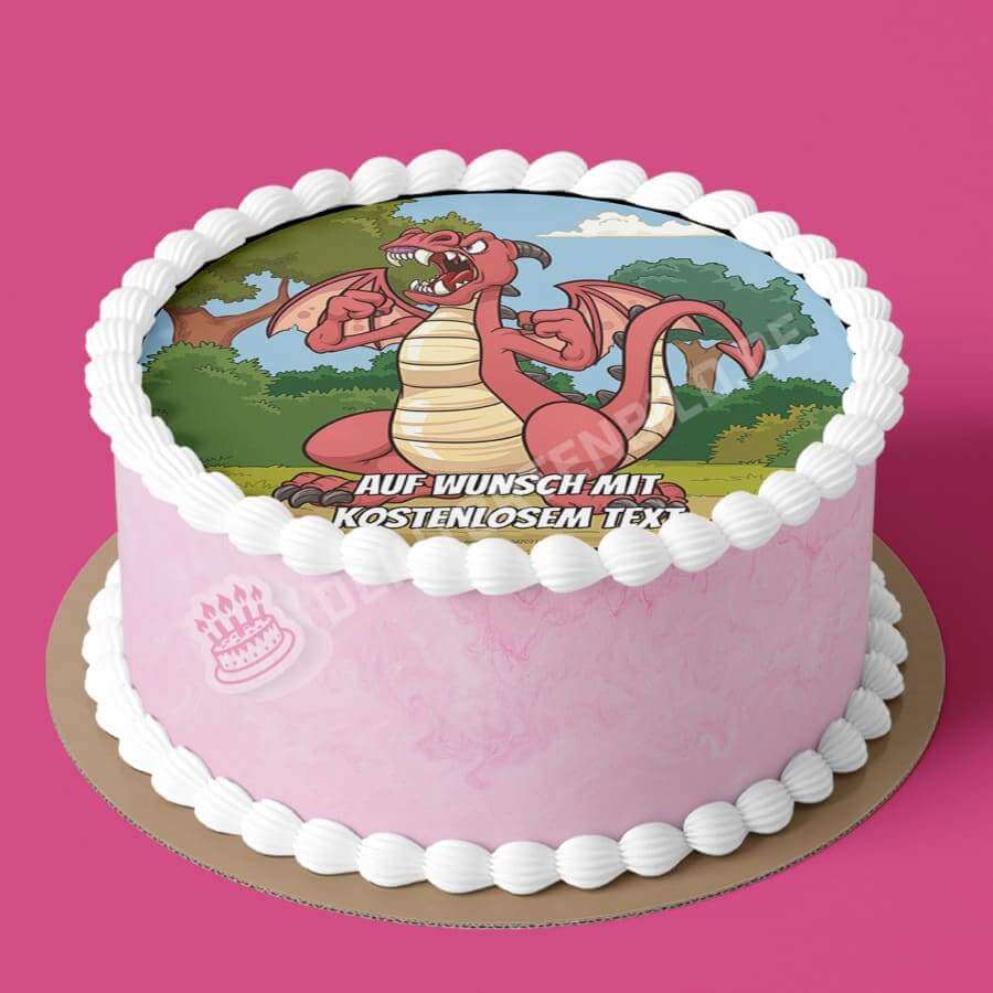 Motiv: Drache Rot Wütend von Deintortenbild – Tortenaufleger, Tortenfoto, Tortenbild, personalisiert & individuell bei Deintortenbild.de