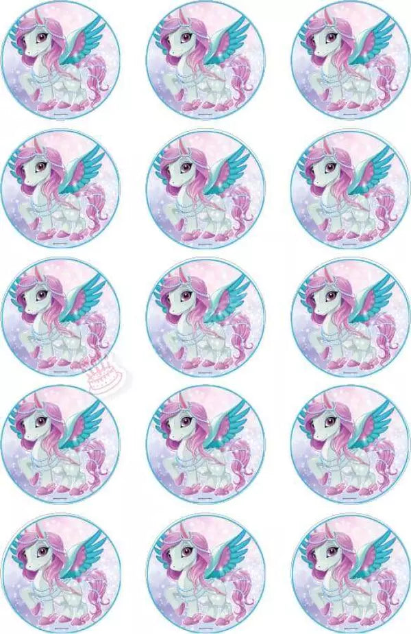 Muffinaufleger: Märchenpegasus Lila-Weiß - Deintortenbild.de Tortenaufleger aus Esspapier: Oblatenpapier / 15x5cm, Oblatenpapier / 24x4cm, Zuckerpapier / 15x5cm, Zuckerpapier / 24x4cm, Fondantpapier / 15x5cm, Fondantpapier / 24x4cm