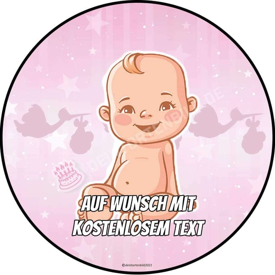 Motiv: Baby Mädchen (Version2) von Deintortenbild – Tortenaufleger, Tortenfoto, Tortenbild, personalisiert & individuell bei Deintortenbild.de