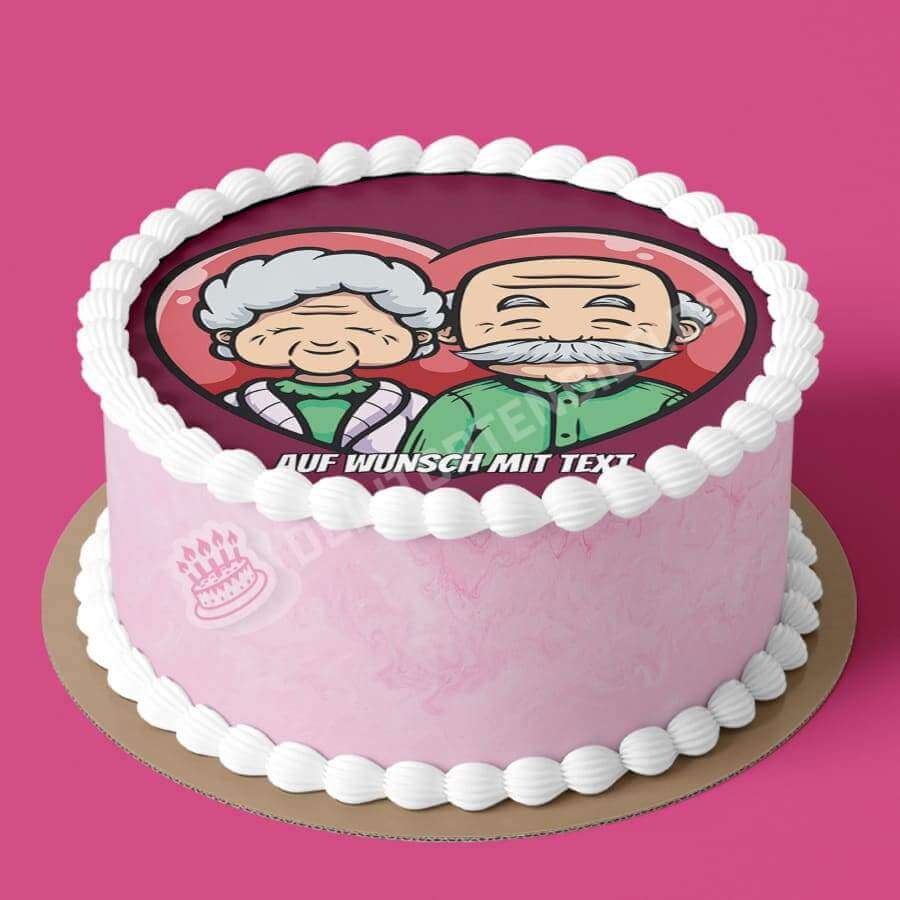 Motiv: Großeltern Liebe - Deintortenbild.de Tortenaufleger aus Esspapier: Oblatenpapier / Dunkelrot, Oblatenpapier / Hellblau, Zuckerpapier / Dunkelrot, Zuckerpapier / Hellblau, Fondantpapier / Dunkelrot, Fondantpapier / Hellblau