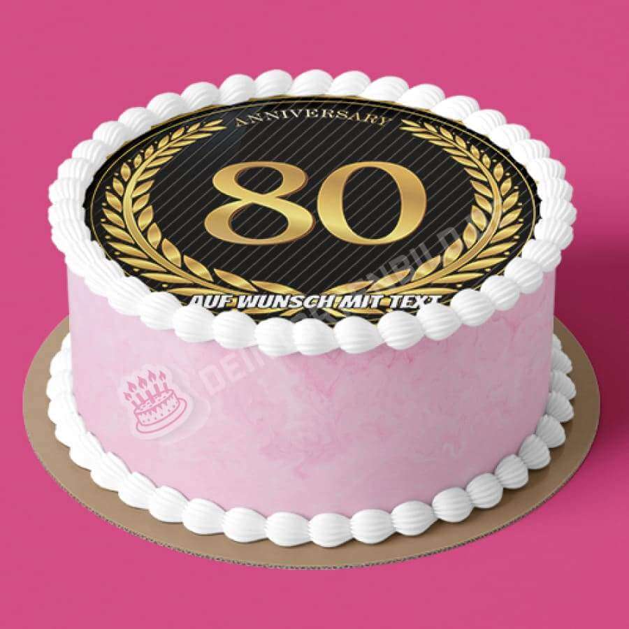 Motiv: Jubiläum 80 Jahre - Deintortenbild.de Tortenaufleger aus Esspapier: Oblatenpapier, Zuckerpapier, Fondantpapier