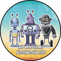 Motiv: Drei Roboter (Version2) von Deintortenbild – Tortenaufleger, Tortenfoto, Tortenbild, personalisiert & individuell bei Deintortenbild.de