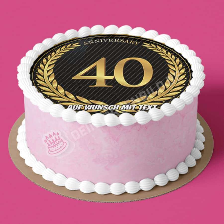 Motiv: Jubiläum 40 Jahre - Deintortenbild.de Tortenaufleger aus Esspapier: Oblatenpapier, Zuckerpapier, Fondantpapier